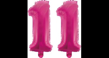 Folieballon 11 jaar roze 86cm
