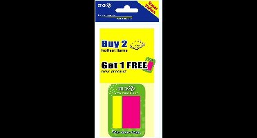 Stick'n Memoblok - Pastel Geel - 76x76mm Neon Geel - 76x76mm - 100 Memoblaadjes - Index clip