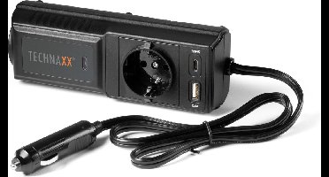 Technaxx TE21 Auto 12V spanningsomvormer met 2 USB poorten en 1 x 230V stopcontact max. 200W