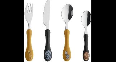 Amefa Kids Kinderbestek GIRAF-ZEBRA 4-delig