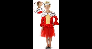 Folat - Queens Dress Red 3-5 yr. Size S - WK voetbal 2026 - WK voetbal versiering - Olympische spelen