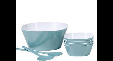 Mepal - salade Conix 6-delig – saladeschaal met saladebestek - Nordic green – serveerschalen – schaaltjes