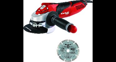 Einhell Haakse Slijper TE-AG 125/750 Kit - 750 W - Onbelast toerental: 12.000 t/min - Ø125 mm - Incl. Transport-/Opbergkoffer, 1x diamant slijpschijf, 1x Slijpschijfbescherming