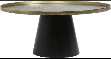 Light & Living Popeta Ronde Salontafel - Antiek Brons/Zwart - Ø75x35cm