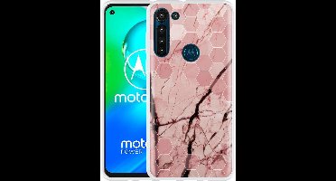 Motorola Moto G8 Power Hoesje Pink Marble