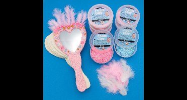 Pakket Handspiegels versieren - Kinderfeestje - 6 meisjes - Foam Clay