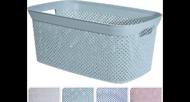 Storage Solutions wasmand - 35 liter - grijs - 54 x 34 x 23 cm - Kunststof - Draagmand