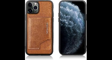 Bruin hoesje van Pierre Cardin - Backcover - voor iPhone 11 Pro Max - Genuine leather - Echt Leer