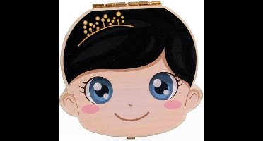 Houten Tandendoosje Nederlands voor Melk Tanden van Tandenfee Cadeau – Meisje/Zwart