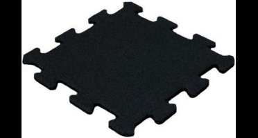 Rubber puzzel tegel 15 mm - 50 x 50 cm - Zwart - Fijn granulaat