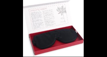 White Lotus Anti Aging holistisch zijden oogmasker – van 19 momme moerbeien zijde voor tijdens het slapen. Helpt bij dikke ogen en rimpels onder de ogen. Geheel verduisterend voor een goede nachtrust. Verpakt in luxe geschenkdoos. Kleur: Zwart.