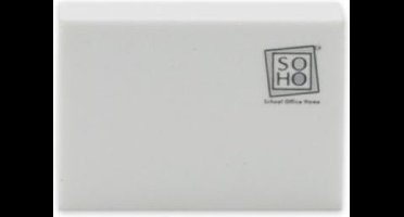 SOHO Gum - Rechthoek - 2,5x6cm - Extra zacht - Wit