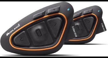 Midland BTX1 Pro S Twin, 2 x Bluetooth Headset intercom communicatie systeem voor motor en scooter helmen - duoset