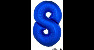 Folieballon Blauw Cijfer '8' Groot