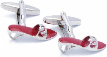 Manchetknopen - Hoge Hakken Open Schoenen Rood