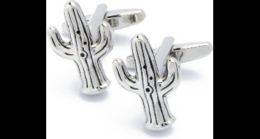 Manchetknopen - Kaktus Cactus Zilverkleurig