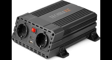 Technaxx TE19 Omvormer 12V naar 2 x 230V en 2 x USB Power Inverter max 600W
