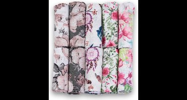 Hydrofiele Doeken - Hydrofiele Luiers - 70 x 80 cm - 10 pack - Roze- Bloemen - Meisje - Standard 100 by Oeko-tex® - Fensilo
