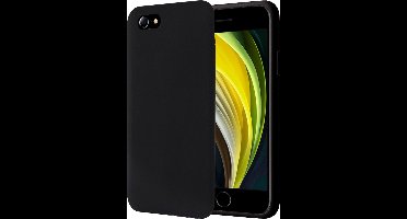 Hoesje geschikt voor iPhone SE 2022 / SE 2020 / 8 / 7 - Matte Back Cover Microvezel Siliconen Case Hoes Zwart
