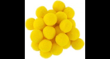 Pom Pom 2 cm geel 24 stuks