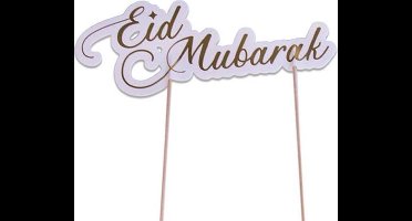 Cake topper 'Eid Mubarak' Goud