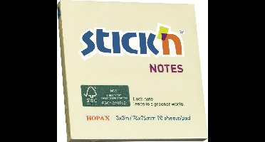 Stick'n Sticky Notes - 76x76mm - FSC - Pastel Geel - 90 Memoblaadjes