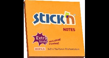 Stick'n Sticky Notes - 76x76mm - Extra Sticky - Neon/Oranje - 90 Memoblaadjes