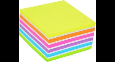 Stick'n Memokubus - sticky notes - 76x76mm - Regenboog - 400 memoblaadjes