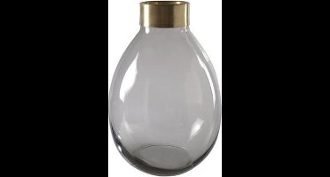 Cosy @ home Vaas grijs ballon glas 22x22xh32,5