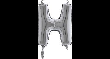 Folieballon - letter H - zilver - Grabo Balloon - 35cm