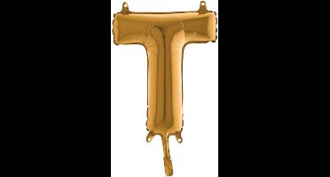 Grabo balloon - Folieballon - Letter T - Goud - 35cm