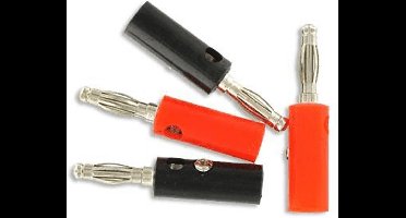 Kopp banaanstekkers zwart/rood - 4 stuks | 4 mm pendikte