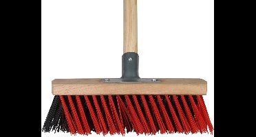 Talen Tools - X-bezem - Kunststof - 30 cm - Rood/zwart - Steel 140 cm - Compleet