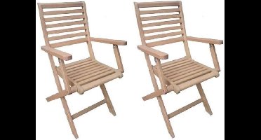 NO NAME – HHC14171D – Tuinstoelenset 2 – Teaklook – Opvouwbaar