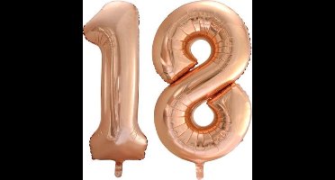 Folieballon nr. 18 Rosé Goud 86cm