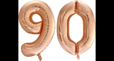 Folieballon nr. 90 Rosé Goud 86cm