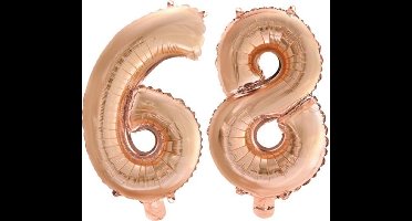 Folieballon nr. 68 Rosé Goud 41cm
