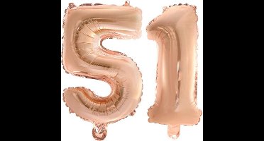 Folieballon nr. 51 Rosé Goud 41cm