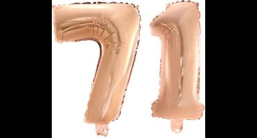 Folieballon nr. 71 Rosé Goud 41cm