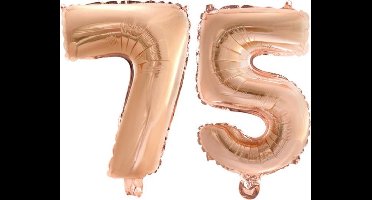 Folieballon nr. 75 Rosé Goud 41cm