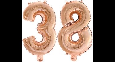 Folieballon nr. 38 Rosé Goud 41cm