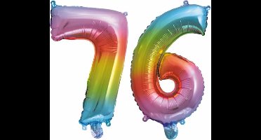 Folieballon nr. 76 Regenboog 86cm
