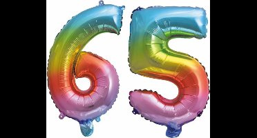 Folieballon nr. 65 Regenboog 86cm