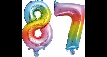 Folieballon nr. 87 Regenboog 41cm