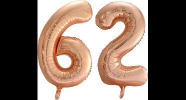 Folieballon nr. 62 Rosé Goud 86cm