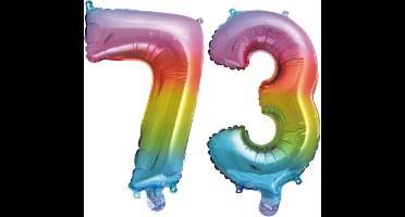Folieballon nr. 73 Regenboog 86cm
