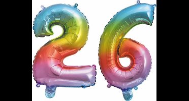 Folieballon nr. 26 Regenboog 86cm