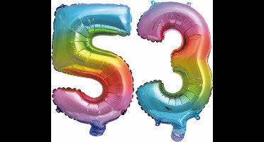 Folieballon nr. 53 Regenboog 86cm