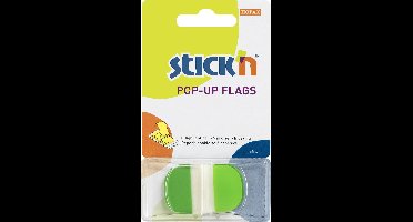 Stick'n Index Tabs - 45x25mm - Neon Groen - Transparant - Ronde Hoeken - 36 Sticky Notes