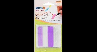 Stick'n Bladwijzers - Extra stevig - Sticky index tabs - 38x50mm - Paars - 10 tabs in houder